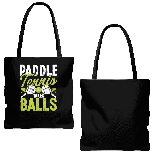 Paddle Tennis Player Match Paddle takes Balls Tote Bags (AOP)