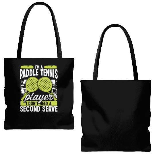 Paddle Tennis Player Match Second Serve Team Tote Bags (AOP)