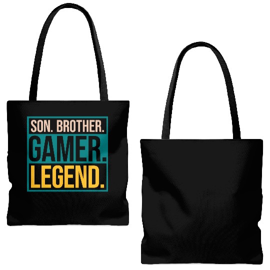 son brother gamer legend Tote Bags (AOP)