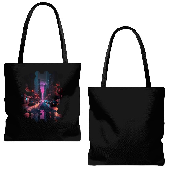 New York Vaporwave Aesthetic Retro Style Love NY Tote Bags (AOP)