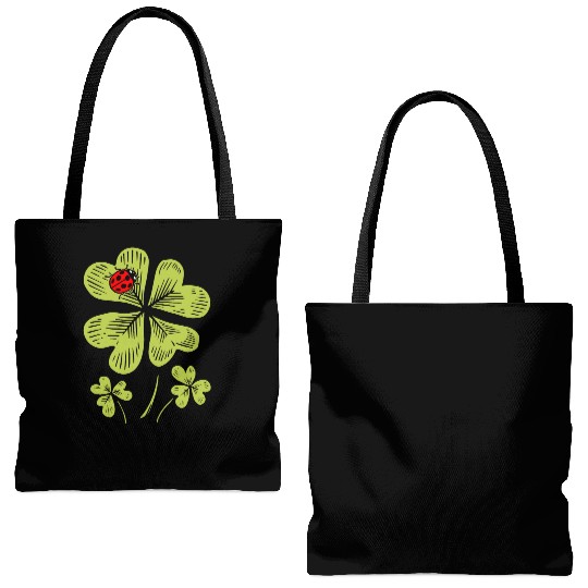 Ladybug St. Patricks Day Bug Catcher Entomologist Tote Bags (AOP)