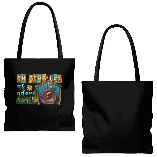 Oh Come Let Us Adore Him Tote Bags (AOP)