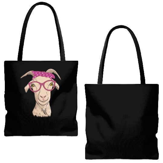 Cute Goat Farmer Farm Animal Tote Bags (AOP)