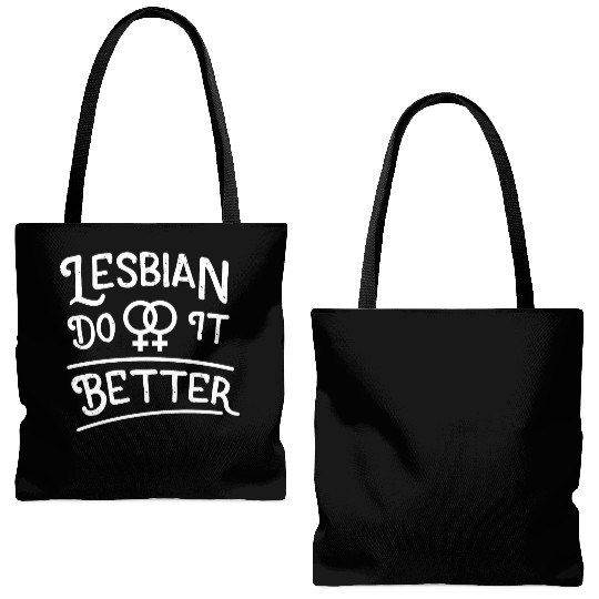LGBT Gay Pride Lesbian Lesbians Do It Better white Tote Bags (AOP)