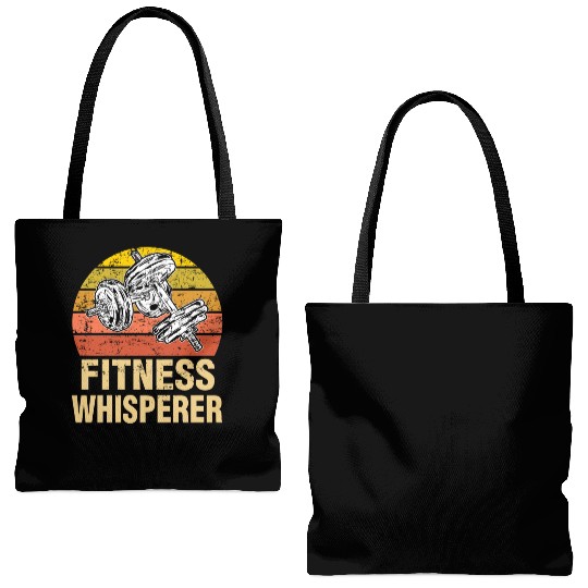 Fitness Whisperer Funny Weightlifting Gym Workout Tote Bags (AOP)