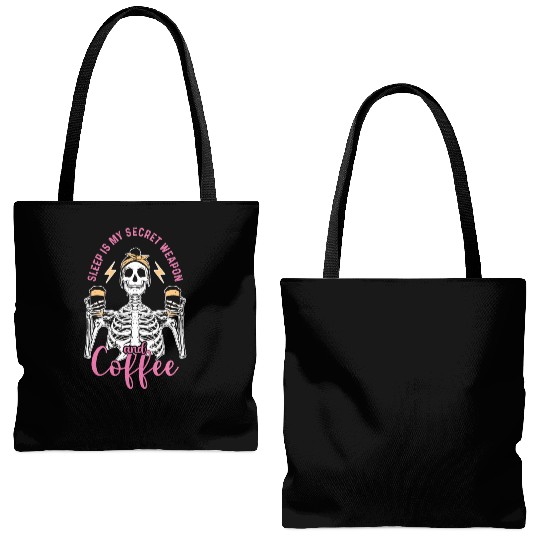 Skeleton Drink Tired Mom needs Coffee Tote Bags (AOP)