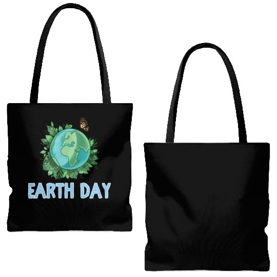 Earth Day Gift Globe Plants Butterfly Save the Tote Bags (AOP)