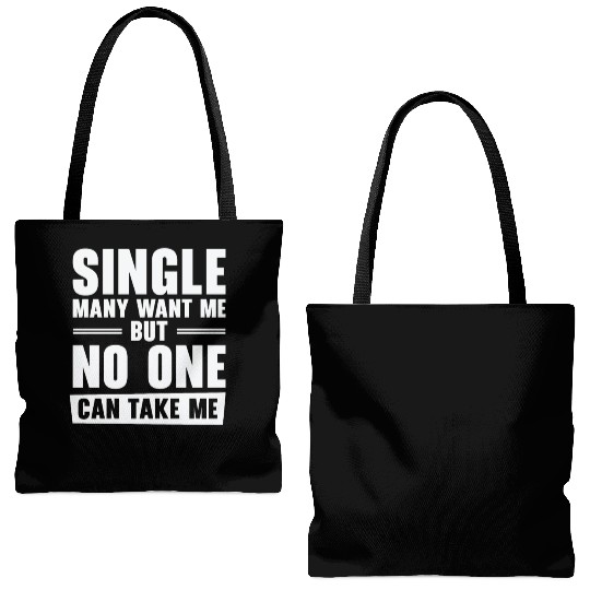 Single Relationship Solo Independent Single Quotes Tote Bags (AOP)
