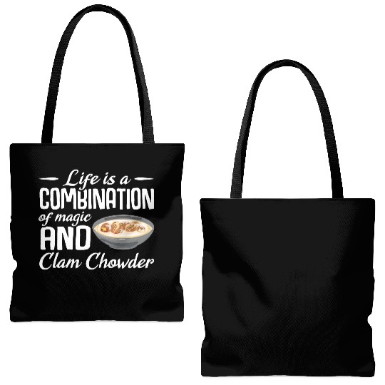 Life is a combination of magic and Clam Chowder Tote Bags (AOP)
