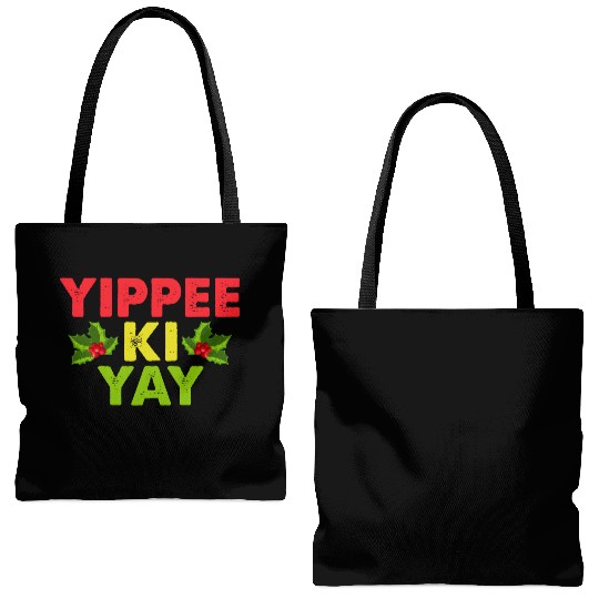 Yippee-Ki-Yay Funny Christmas Apparel Tote Bags (AOP)