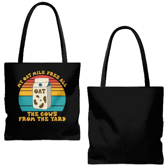 My Oat Milk Free All The Cows From The Yard Tote Bags (AOP)