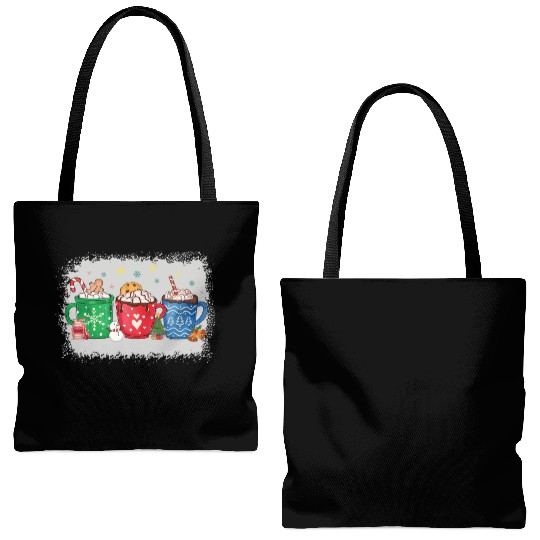 Christmas Hot Chocolate Peppermint Mocha Tote Bags (AOP)