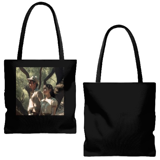 screengrab from a 1920s film scene beautiful Tote Bags (AOP)