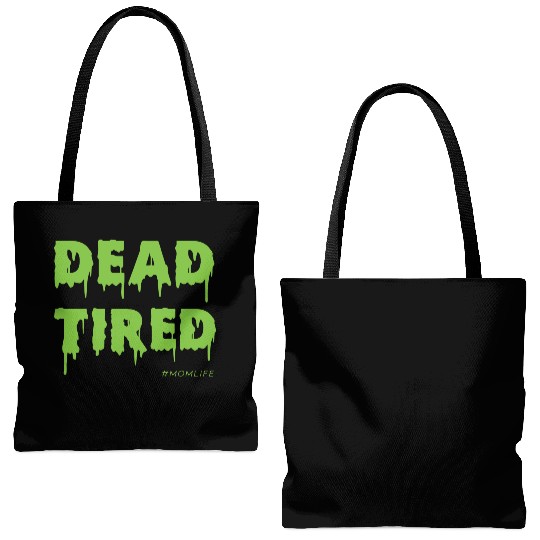 Dead Tired Mom Life Halloween Womens Tote Bags (AOP)