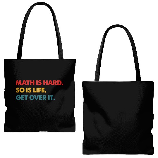 Math Is Hard So Is Life Get Over It Vintage Tote Bags (AOP)