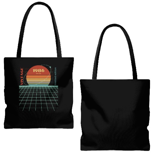 Vintage 1986 Birthday gifts Guitar lovers 36th Bir Tote Bags (AOP)