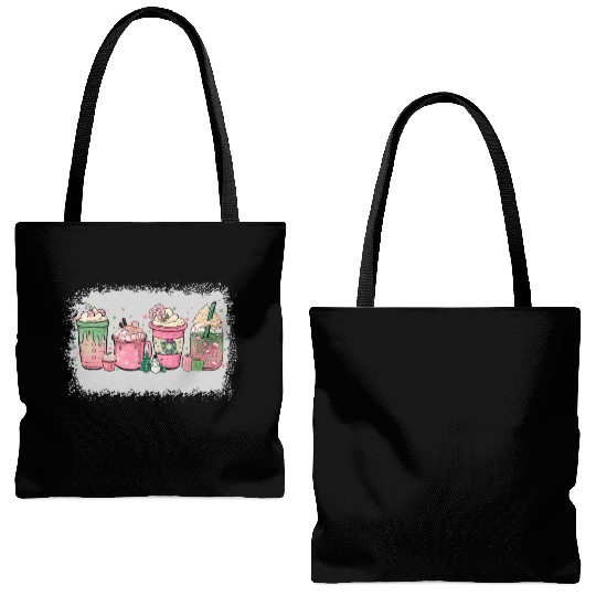 Hot Chocolate Cup Peppermint Mocha Tote Bags (AOP)