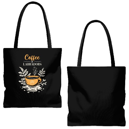 Labrador Retriever Coffee And Labradors Tote Bags (AOP)
