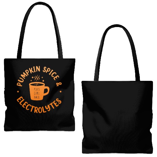 Pumpkin Spice & Electrolytes Funny Tote Bags (AOP)