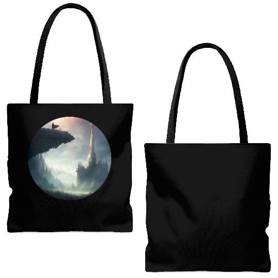 Mystical Character Landscape Tote Bags (AOP)