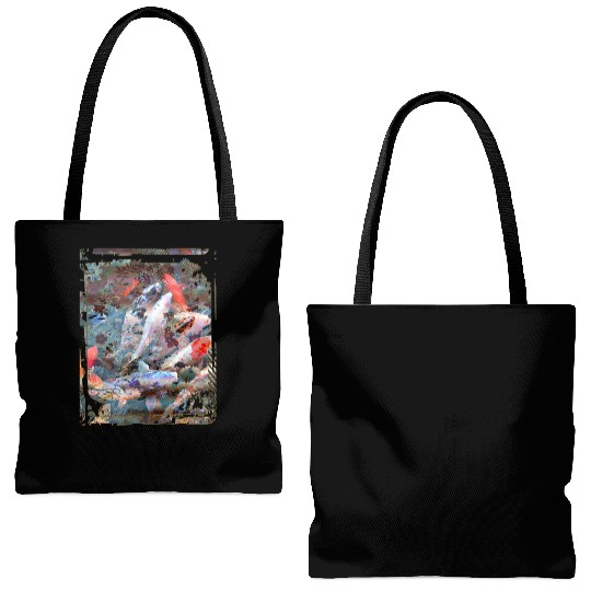 Japan Koi Fish Pond Collage Art 88 Tote Bags (AOP)