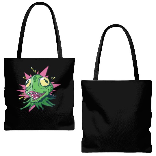 Green creepy frog Green creepy frog inspiration st Tote Bags (AOP)