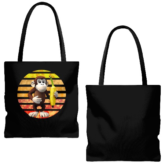 Banana monkey Tote Bags (AOP)