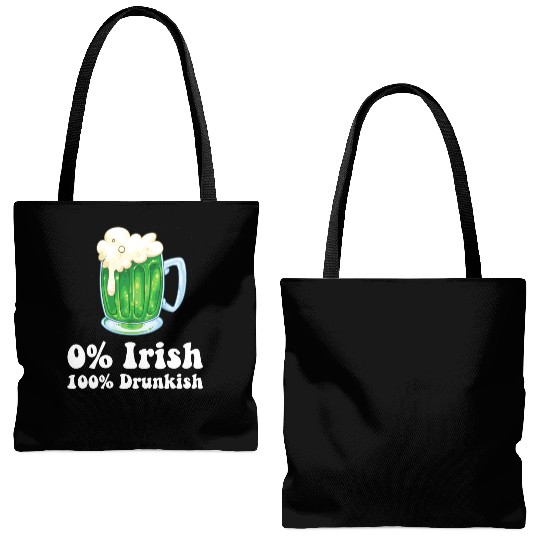 0 Irish Funny St Patricks Day Day Drinking Bar Tote Bags (AOP)