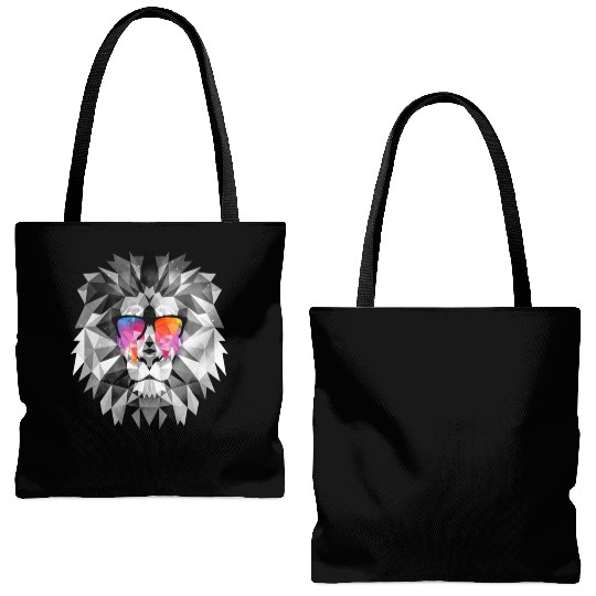 Geometric Art Lion - Geometric Lion Tattoo | Low P Tote Bags (AOP)