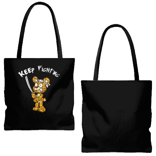 Keep Fighting Teddys Horror Halloween Tote Bags (AOP)