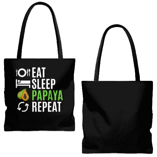 Eat Sleep Papaya Repeat Tote Bags (AOP)
