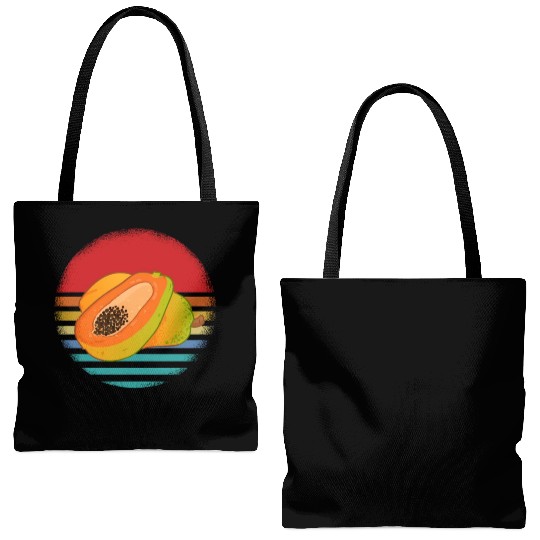 Retro Papaya Tote Bags (AOP)