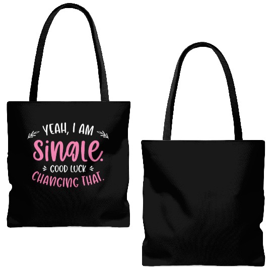 Single Relationship Independent Typography Single Tote Bags (AOP)