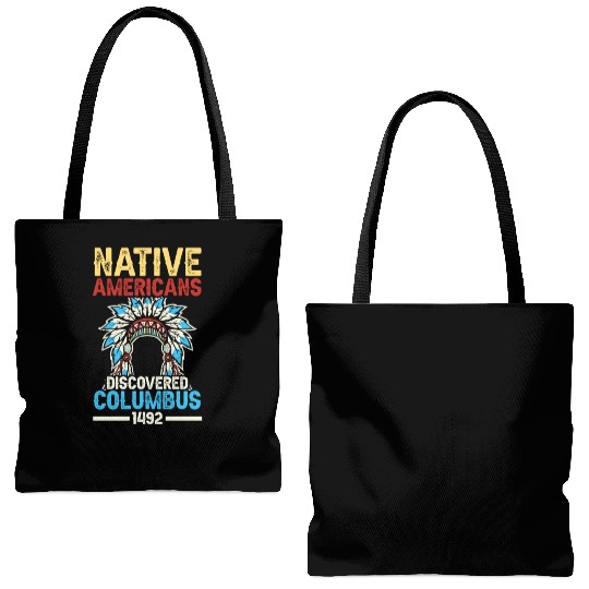 Native American Discovered Columbus 1492 Anti Tote Bags (AOP)