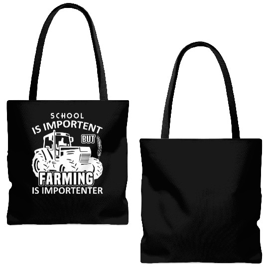 Farmer Farmer Tractor Tractor Farm Tote Bags (AOP)
