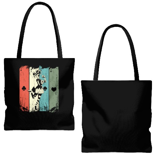 Vintage Casino Blackjack Gambling Clown Poker Card Tote Bags (AOP)