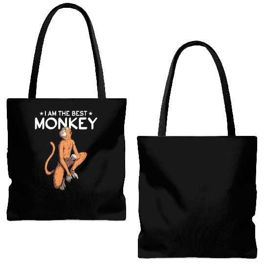 Chimpanzee Monkey Orangutan Monkey - I Am The Best Tote Bags (AOP)