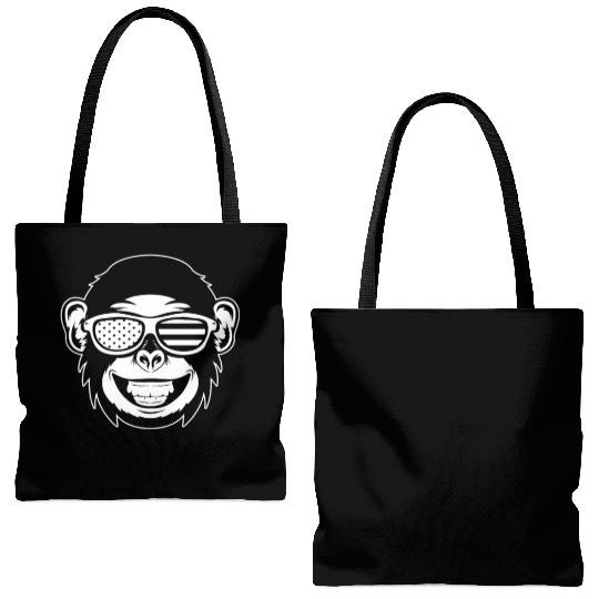 Chimpanzee Orangutan Monkey Head Monkey Tote Bags (AOP)