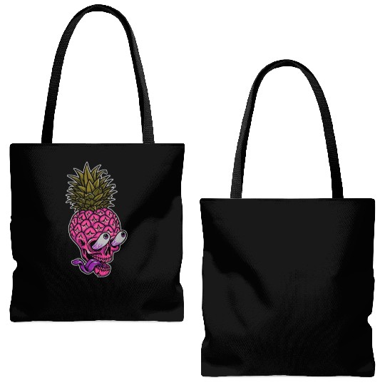 Skeleton pineapple psychedelic Tote Bags (AOP)