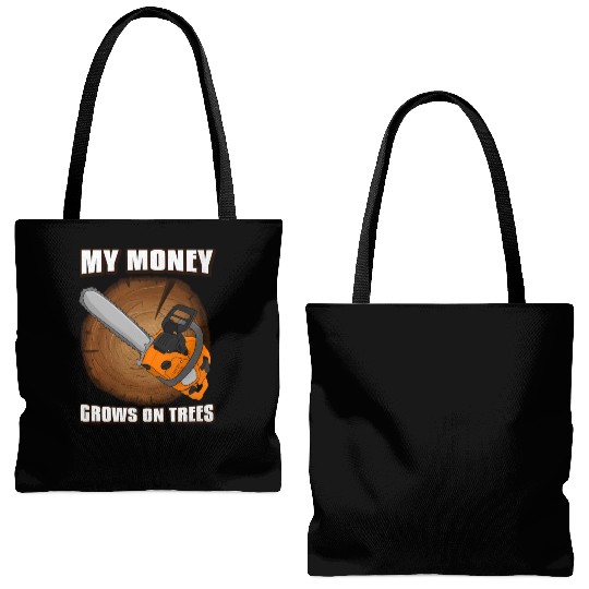 chainsaw Lumberjack Tote Bags (AOP)