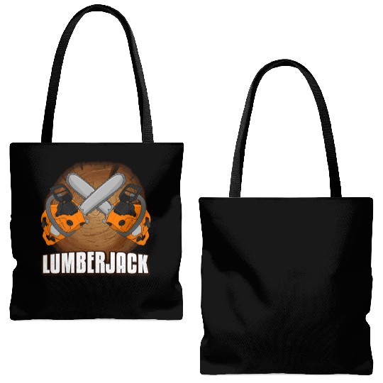 chainsaw Lumberjack Tote Bags (AOP)