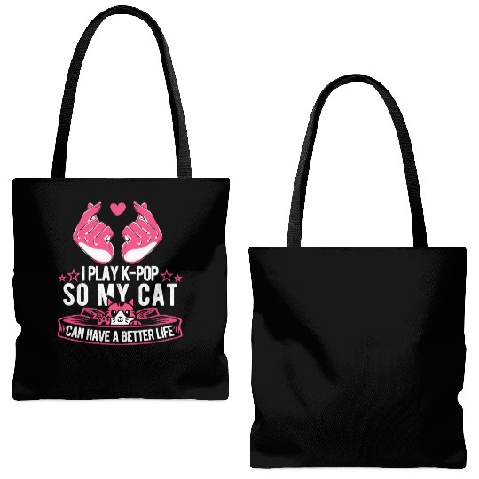 K Pop Cat Tote Bags (AOP)