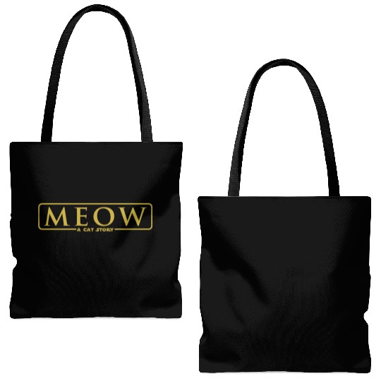 meow - a cat story Tote Bags (AOP)