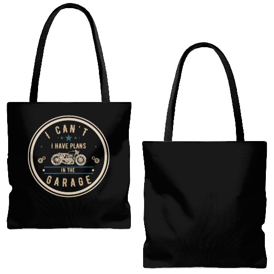 I Can't I Have Plans In The Garage Cool Motorcycle Tote Bags (AOP)