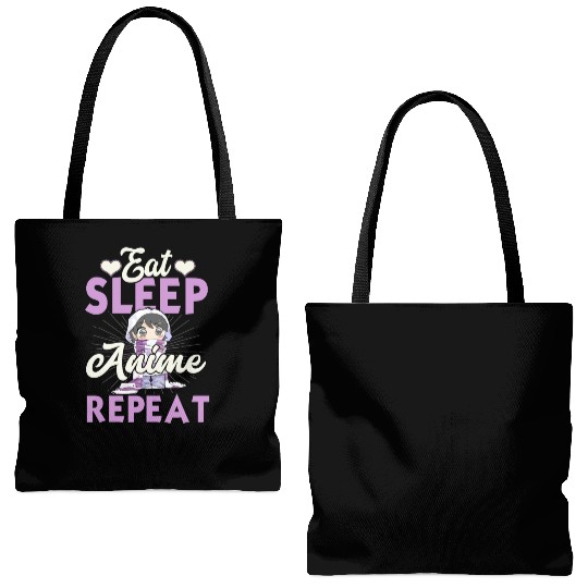 Eat Sleep Anime Repeat Japanese Manga Lover Cospla Tote Bags (AOP)