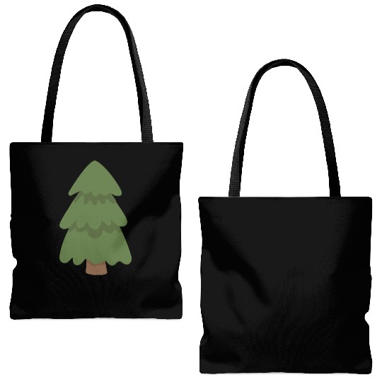 Cartoon Evergreen Tree Tote Bags (AOP)