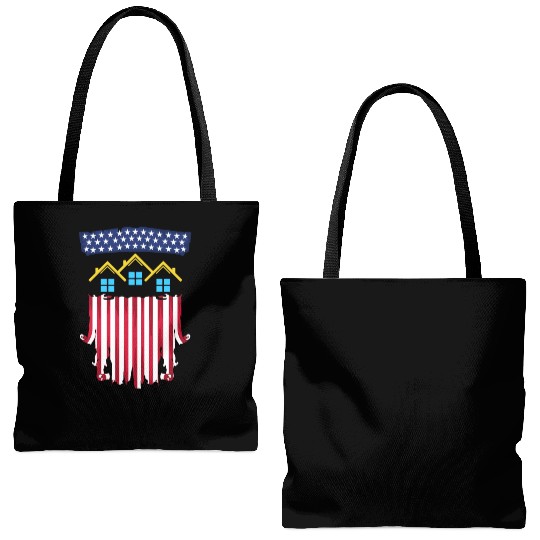 Proud American Patriotic USA Flag Realtor Real Est Tote Bags (AOP)