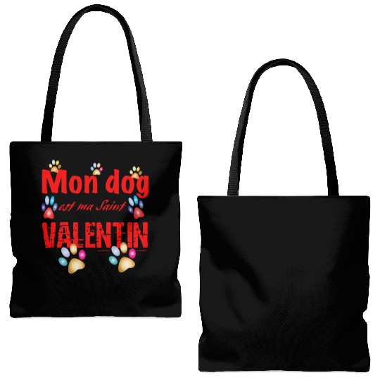 Copy of my dog is my valentine day712 Tote Bags (AOP)