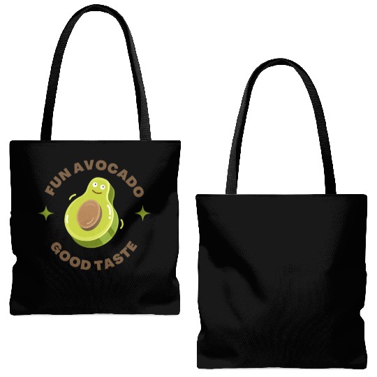 fun avocado good taste,Facial Expression Cartoon Tote Bags (AOP)