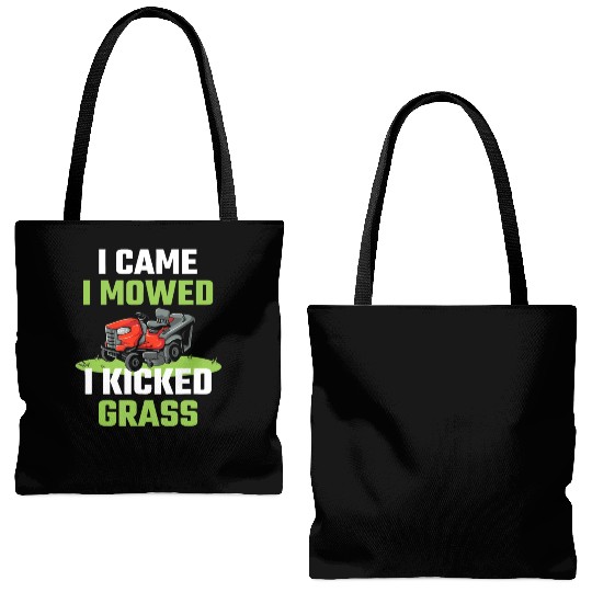 I Came I Mowed I Kicked Grass Funny Lawn Mowing Ga Tote Bags (AOP)